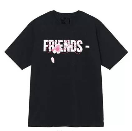 Vlone FRIENDS - V Logo Tee (Black/Sakura)
