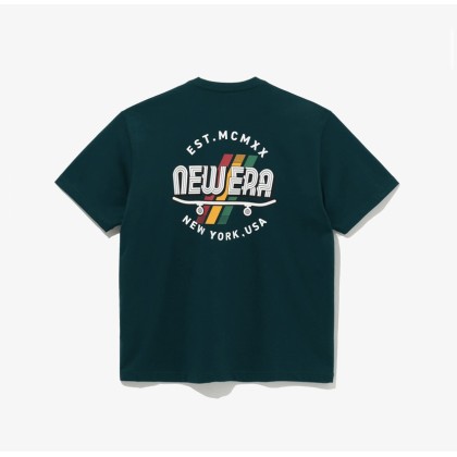 【New Era】 ★ CAPS ON THE SKATEBOARD T-SHIRTS ★ New Era Skater Rainbow T-Shirt