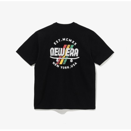 ■New Era■ Live Love Skate T-Shirt Black 14536508 New Era Graffiti Graphic Black Oversized T-Shirt | New Era