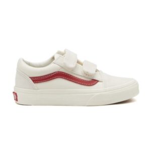 VANS Kids Old Skool Velcro (Marshmallow/Racing Red)