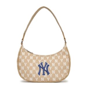 NEW YORK YANKEES Monogram Hobo Bag (Beige)