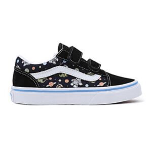 VANS Kids Old Skool V Glow Cosmic Zoo (Black/Blue)