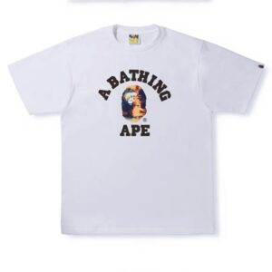 A Bathing Ape (BAPE) Tie Dye Logo College Tee (White)