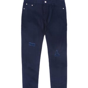 Skinny-Fit Ripped Long Pant | Navy - 114