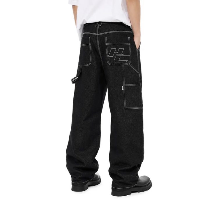 HIGH CULTURED Mark Silver Arashi Raw Denim Baggy Long Jeans - 96 - Image 2