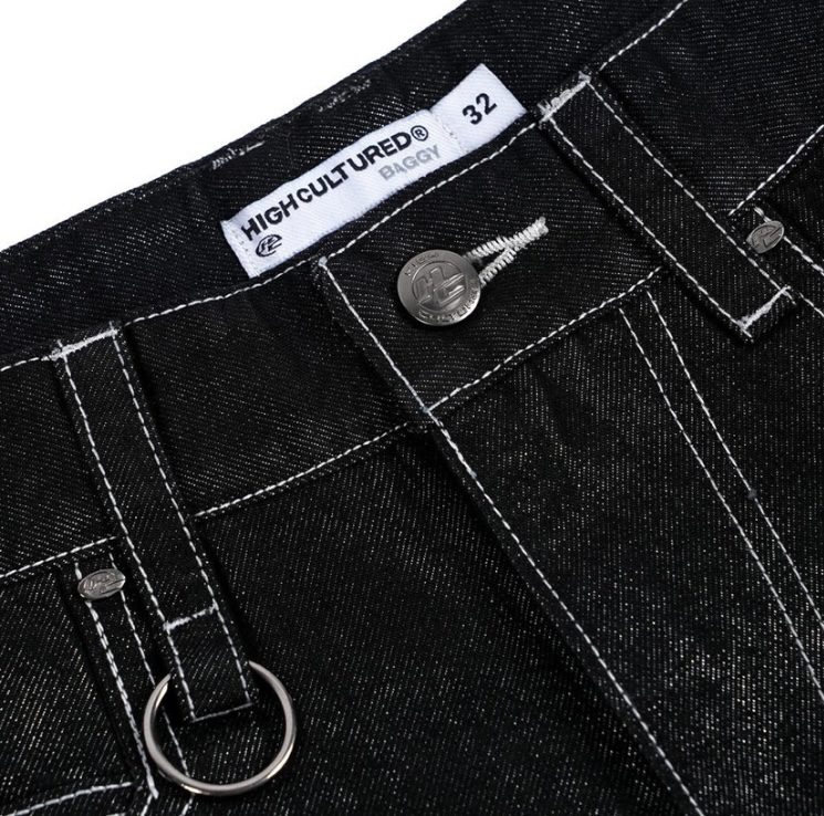 HIGH CULTURED Mark Silver Arashi Raw Denim Baggy Long Jeans - 96 - Image 5
